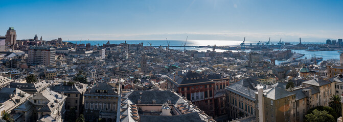 Italy. Liguria. Genoa. The roofs of the old town