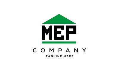 MEP three letter house for real estate logo design