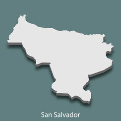 3d isometric map of San Salvador is a city of El Salvador