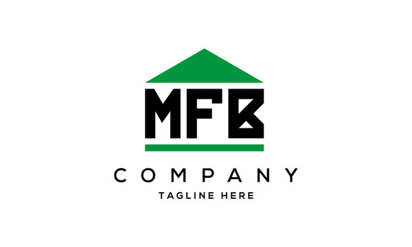 MFB three letter house for real estate logo design