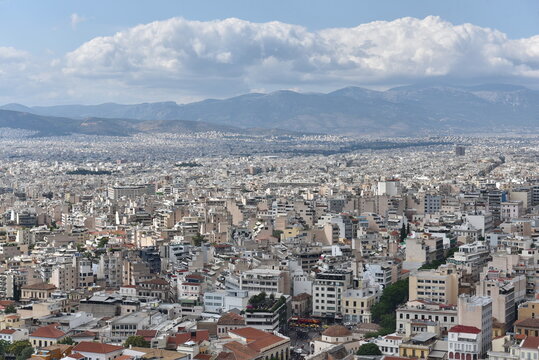 view of the city of athens in greece