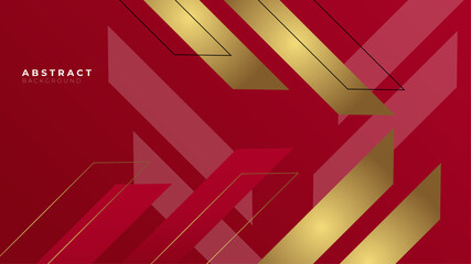 Red gold abstract geometric background