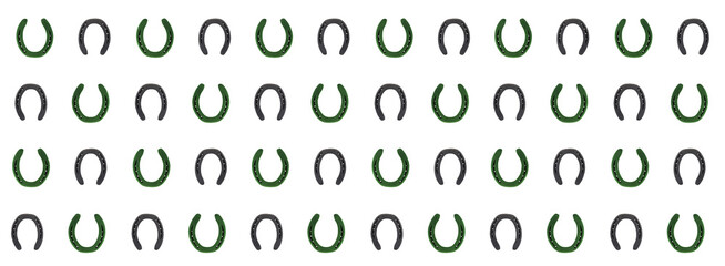 horseshoe iron pattern symbol of luck and success on white isolated background