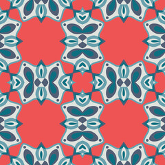Seamless pattern with decorative circles in the style of a mandala.