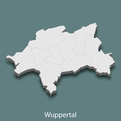 Obraz premium 3d isometric map of Wuppertal is a city of Germany