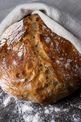 Closeup of homemade bread on the table