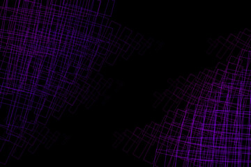 Obraz premium Dark background illustration with purple line geometries. Diagonal copy space design.