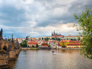 Prague castle, Czech Republic. popular tourist attraction. Travel and sights of city breaks. landmarks, travel guide and postcard.