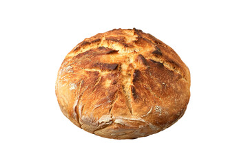 Freshly backed bread isolated on white background 