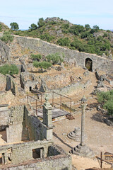 Walls of the Ruined village of Marialva, Portugal