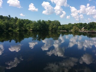 Obraz na płótnie Canvas clouds reflected in water