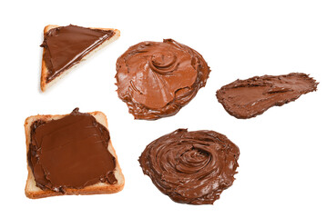 Сhocolate paste sandwich isolated on white background.