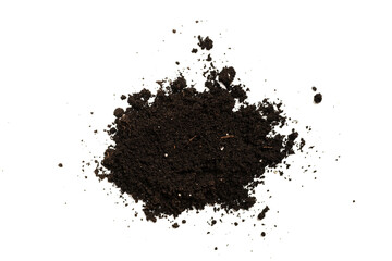 Black land for plant isolated on white background.