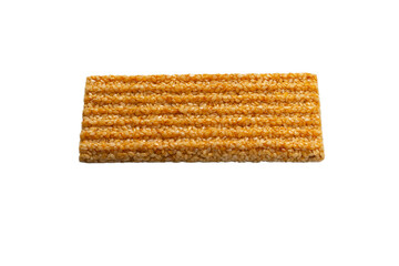 Bar with nuts isolated on a white background.
