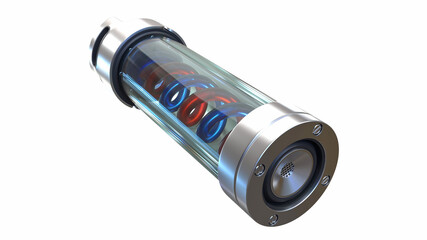 3d illustration of glass tube container with DNA two component substance