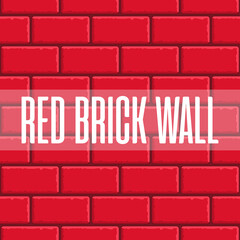 Red brick wall seamless background. Vector eps10 illustration. Tiled pattern for continuous replicate. Old red brick wall.