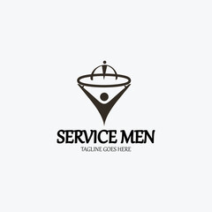 Service men logo design template. Vector illustration