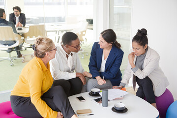 Businesswomen talking in relax zone