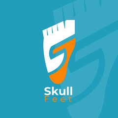 Logo with feet and skull shape