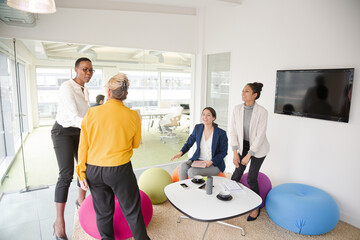 Businesswomen talking in relax zone