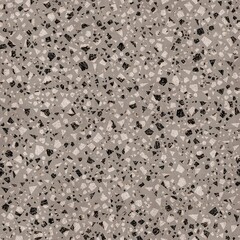 Seamless modern abstract terrazzo pattern swatch. High quality illustration. Random trendy confetti design for textile print or interior design or floor. Colorful micro speckle tile mosaic material.