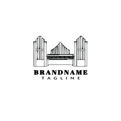 pipe organ logo icon design template cute illustration