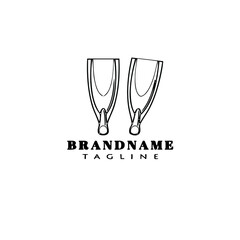 flippers cartoon logo icon design template isolated vector illustration