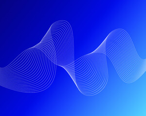 Abstract wave element for design, blue background with wavy lines