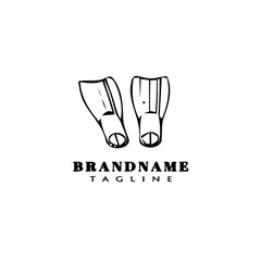 flippers cartoon logo icon design template isolated vector