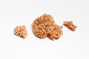 Indonesian traditional thick rice cracker called Rengginang or ranginang isolated on white background.