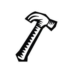 Hammer Icon Template Black Color Design. Hammer Symbol Flat Vector Sign Isolated on Ehite Background. Simple Vector Illustration for Graphic and Eeb Design. EPS 8 Editable Stroke