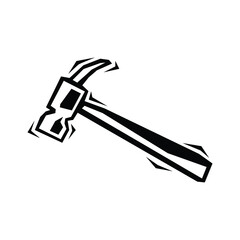 Hammer Icon Template Black Color Design. Hammer Symbol Flat Vector Sign Isolated on Ehite Background. Simple Vector Illustration for Graphic and Eeb Design. EPS 8 Editable Stroke