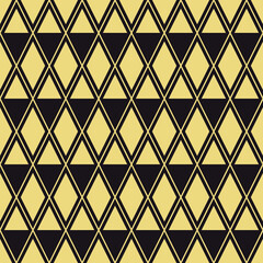 Seamless antique palette black and gold ethnic african rhombic textile pattern vector