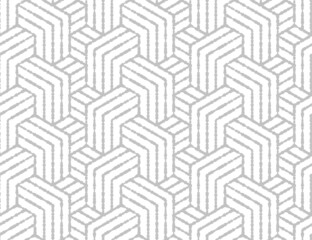 Abstract geometric pattern with stripes, lines. Seamless vector background. White and gray ornament. Simple lattice graphic design.