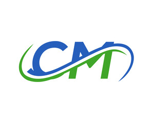 Initial CM Logo Design. CM Letter Linked Business Logo. CM logo Design for Financial, Development, Investment, Real Estate And Management Company Vector Template - obrazy, fototapety, plakaty