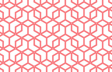 The geometric pattern with lines. Seamless vector background. White and pink texture. Graphic modern pattern. Simple lattice graphic design
