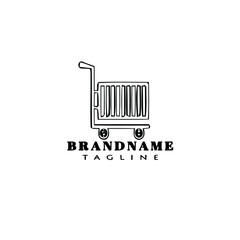 shopping cart cute logo icon design template black isolated vector illustration