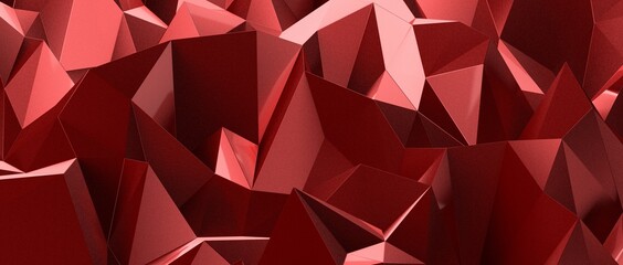 Abstract polygonal red background 3d