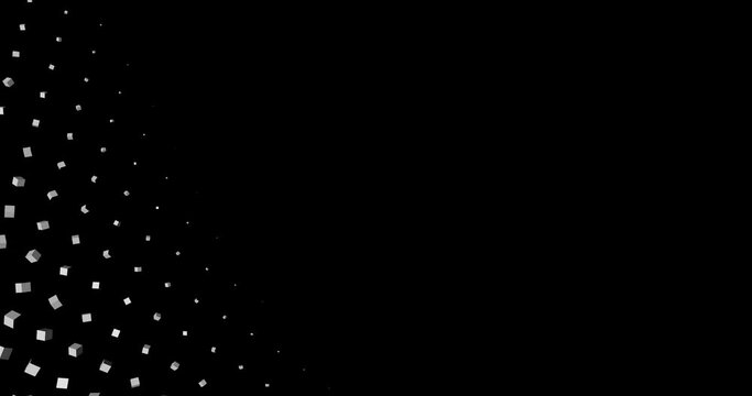 White screen disappears into cubes transparent background