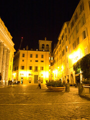 Fototapeta na wymiar Rome, ITALY - OCTOBER 16, 2011 - Night streets in the center of Rome.