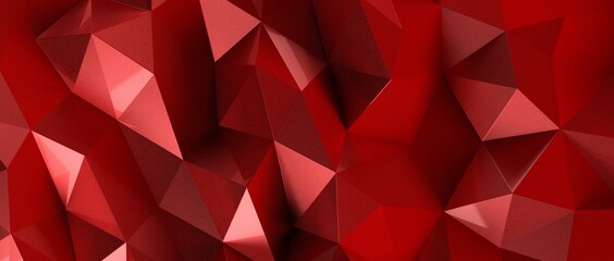 Connection of dots and lines structure on dark background. Red abstract polygona