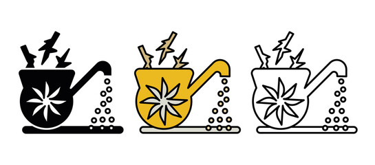 Sawdust, Shred wood icon set. Thin line icons of wood production process. Manufacturing icon set. Silhouette, colorful and linear set.