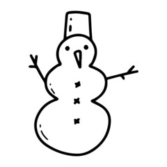 Snowman Wearing Santa Hat Doodle