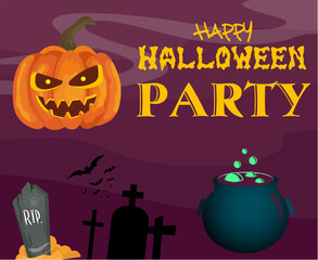 Abstract 31 October Halloween Holiday Design Party Pumpkin Orange Spooky Tomb Darkness
