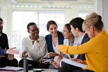 Business people brainstorming in relax zone