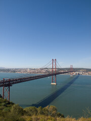 25th April bridge as seen from the south bank of Tagus river