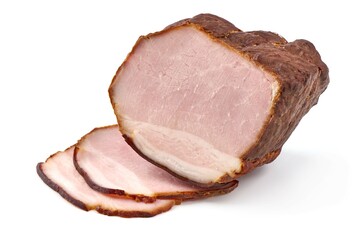 Obraz premium Smoked loin, isolated on white background