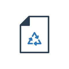 recycling paper icon - Ecology sign symbol