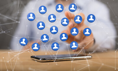 Abstract network of physical devices on the Internet using a network connection with statistics...