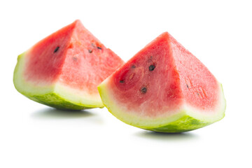 Red sliced watermelon. Pieces of red melon.